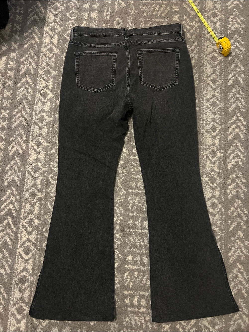 Frame le High Flare Denim Black Flare Jeans with Front Seam Detail sz 31 (L120) - Picture 12 of 12